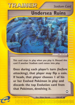 Undersea Ruins Pokemon card from Aquapolis