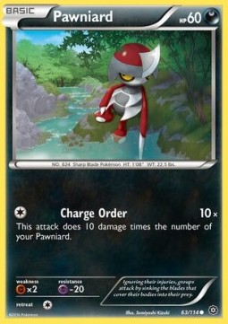 Pawniard Pokemon card from Steam Siege