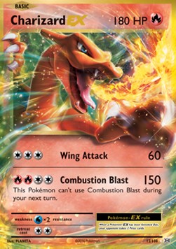Charizard EX Pokemon card from Evolutions