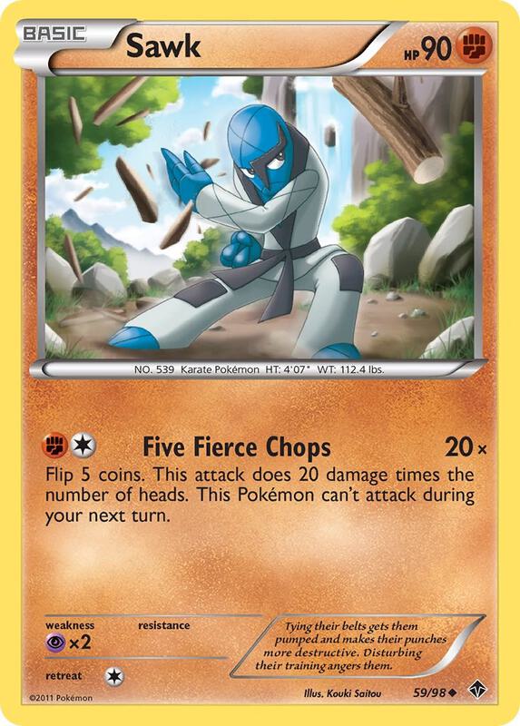 Sawk Pokemon card from Emerging Powers