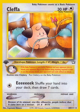 Cleffa Pokemon card from Neo Genesis