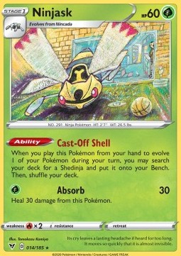 Ninjask Pokemon card from Vivid Voltage