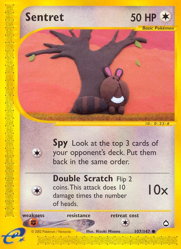 Sentret Pokemon card from Aquapolis