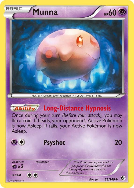 Munna Pokemon card from Boundaries Crossed
