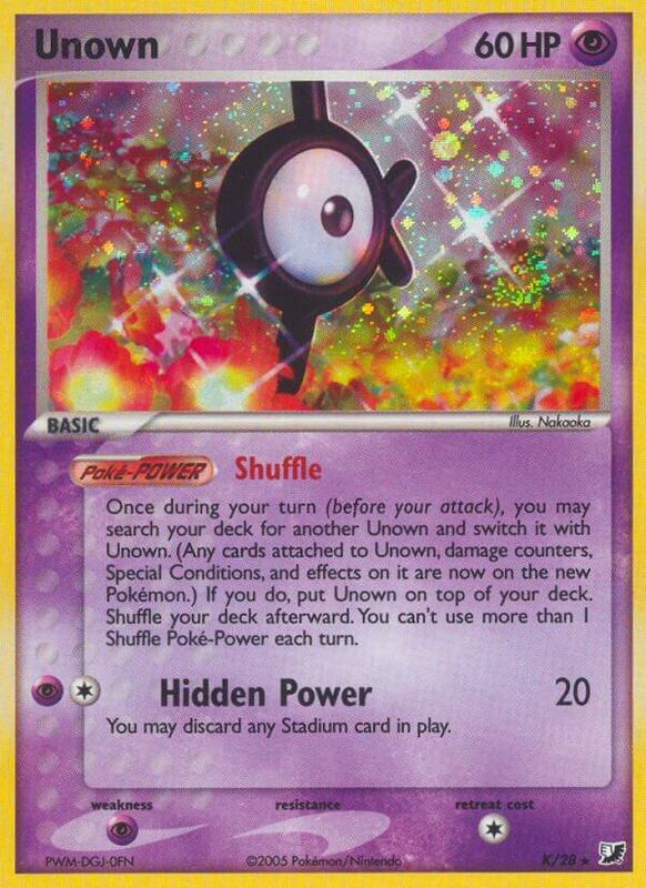 Unown (K) Pokemon card from Unseen Forces