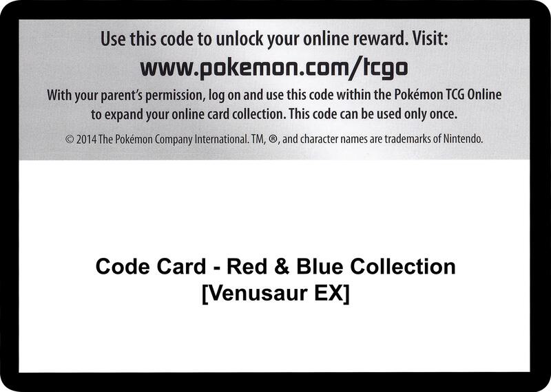 Code Card - Red & Blue Collection [Venusaur EX] Pokemon card from Generations