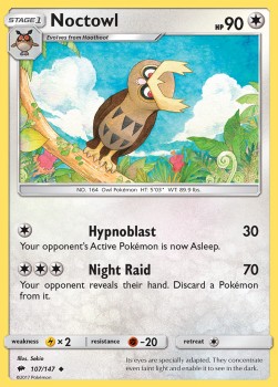 Noctowl Pokemon card from Burning Shadows