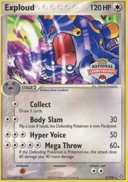 Exploud Pokemon card from EX Emerald