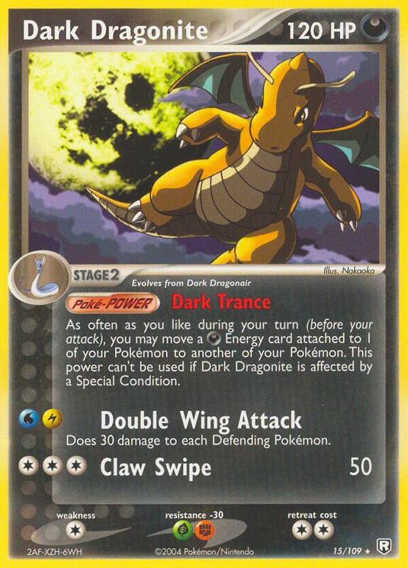 Dark Dragonite Pokemon card from Team Rocket Returns