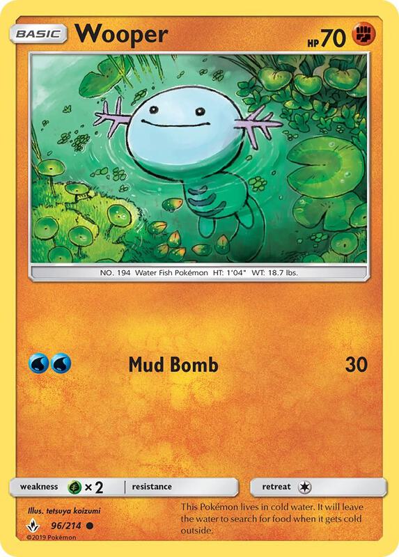 Wooper Pokemon card from SM - Unbroken Bonds