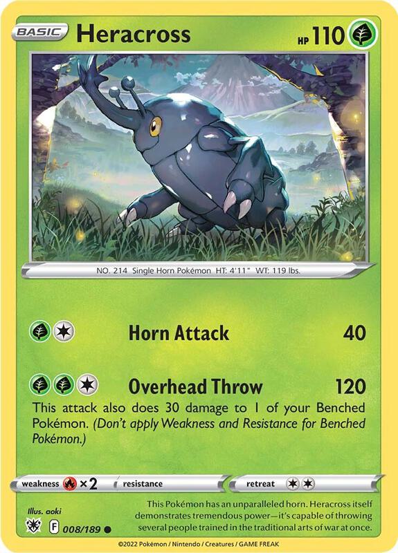 Heracross Pokemon card from SWSH10: Astral Radiance