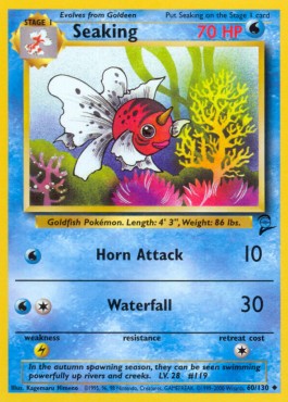Seaking Pokemon card from Base Set 2