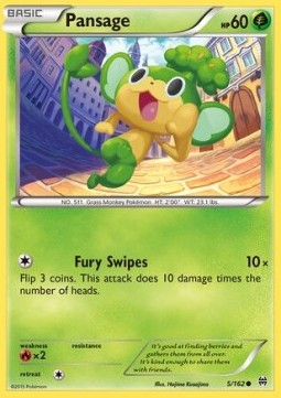 Pansage Pokemon card from BREAKthrough