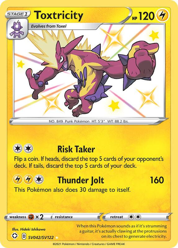 Toxtricity Pokemon card from Shining Fates: Shiny Vault