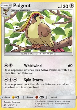 Pidgeot Pokemon card from Team Up