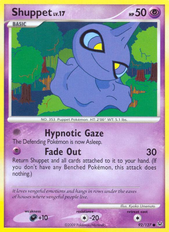 Shuppet Pokemon card from Platinum