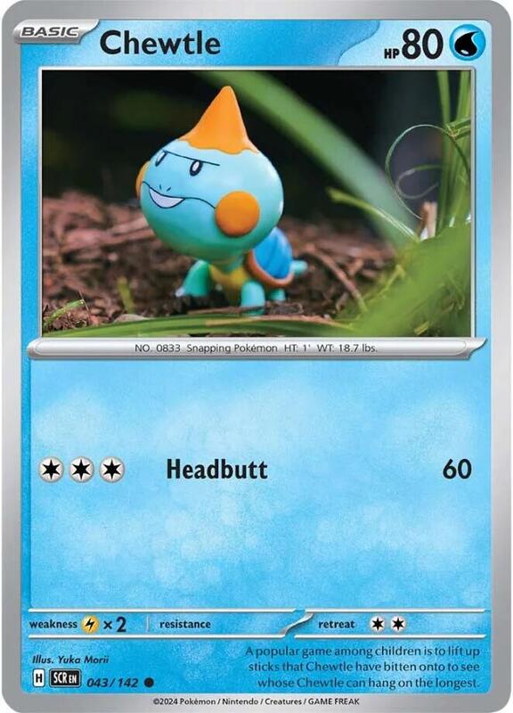 Chewtle Pokemon card from SV07: Stellar Crown