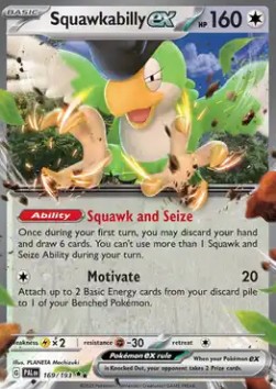 Squawkabilly ex Pokemon card from Paldea Evolved