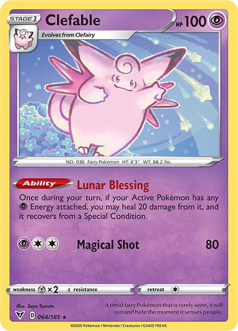 Clefable Pokemon card from SWSH04: Vivid Voltage