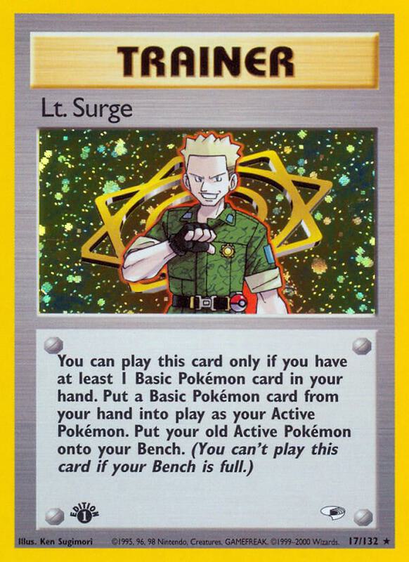 Lt. Surge (17) Pokemon card from Gym Heroes