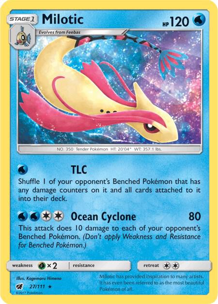 Milotic Pokemon card from SM - Crimson Invasion