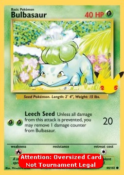 Bulbasaur Pokemon card from Base Set