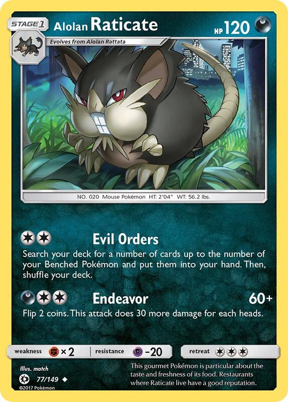 Alolan Raticate Pokemon card from SM Base Set