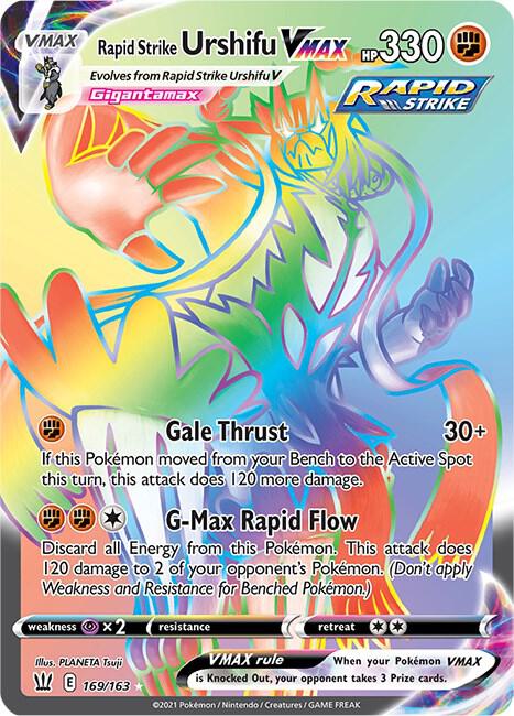 Rapid Strike Urshifu VMAX (Secret) Pokemon card from SWSH05: Battle