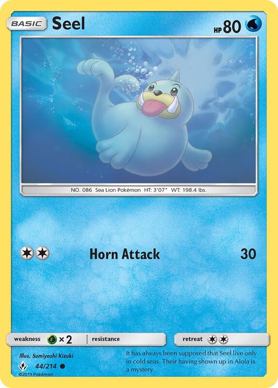 Seel Pokemon card from SM - Unbroken Bonds