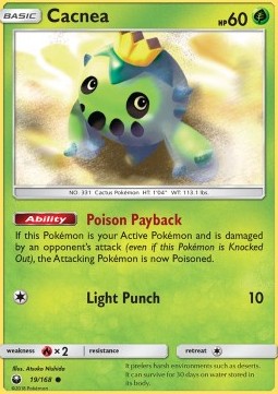 Cacnea Pokemon card from Celestial Storm
