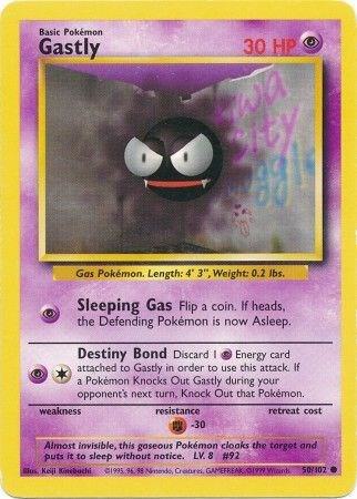Gastly Pokemon card from Base Set