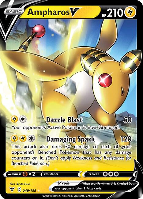 Ampharos V Pokemon card from SWSH04: Vivid Voltage