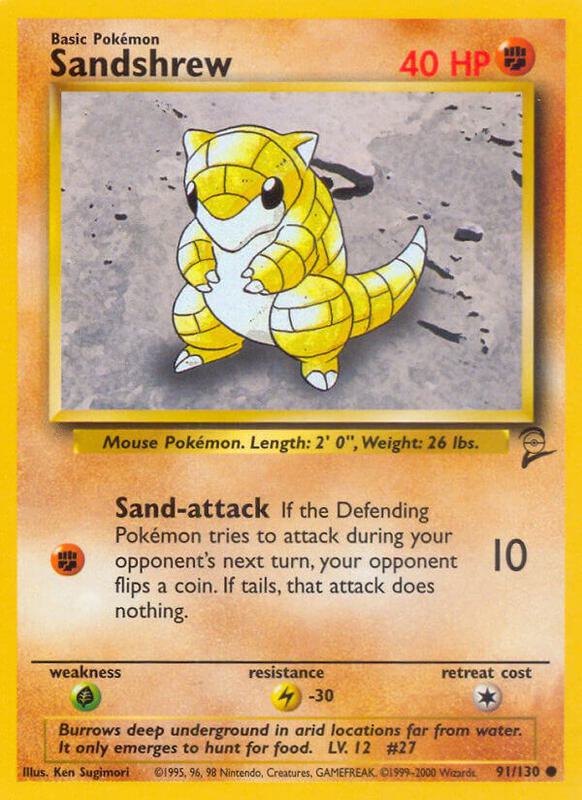 Sandshrew Pokemon card from Base Set 2