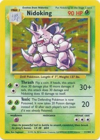Nidoking Pokemon card from Base Set