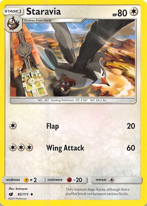 Staravia Pokemon card from SM - Crimson Invasion
