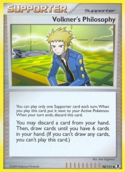 Volkner's Philosophy (Holo) Pokemon card from Rising Rivals