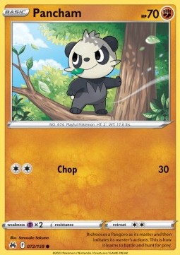 Pancham Pokemon card from Crown Zenith