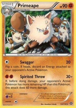 Primeape Pokemon card from Steam Siege