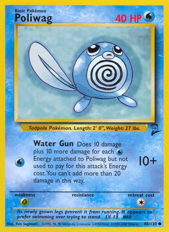 Poliwag Pokemon card from Base Set 2