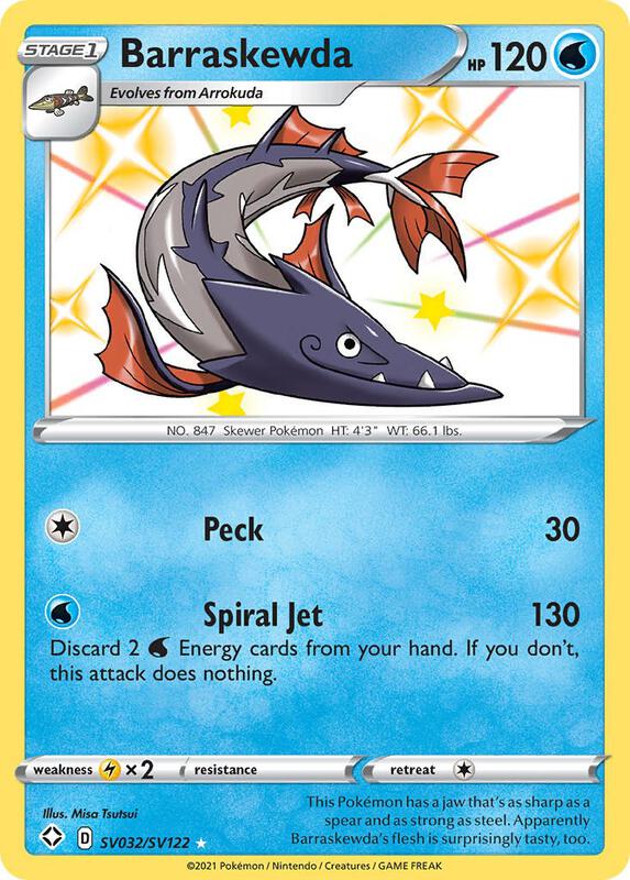 Barraskewda Pokemon card from Shining Fates: Shiny Vault