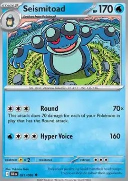 Seismitoad Pokemon card from Black Bolt