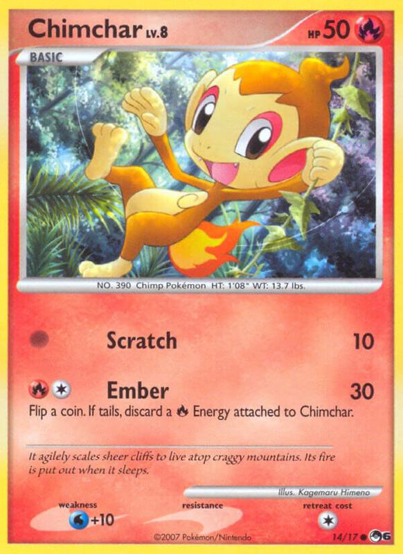 Chimchar Pokemon card from POP Series 6