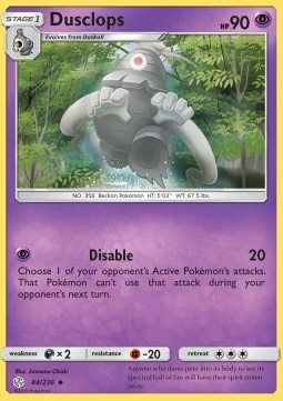 Dusclops Pokemon card from Cosmic Eclipse