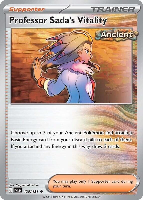 Professor Sada's Vitality Pokemon card from SV: Prismatic Evolutions