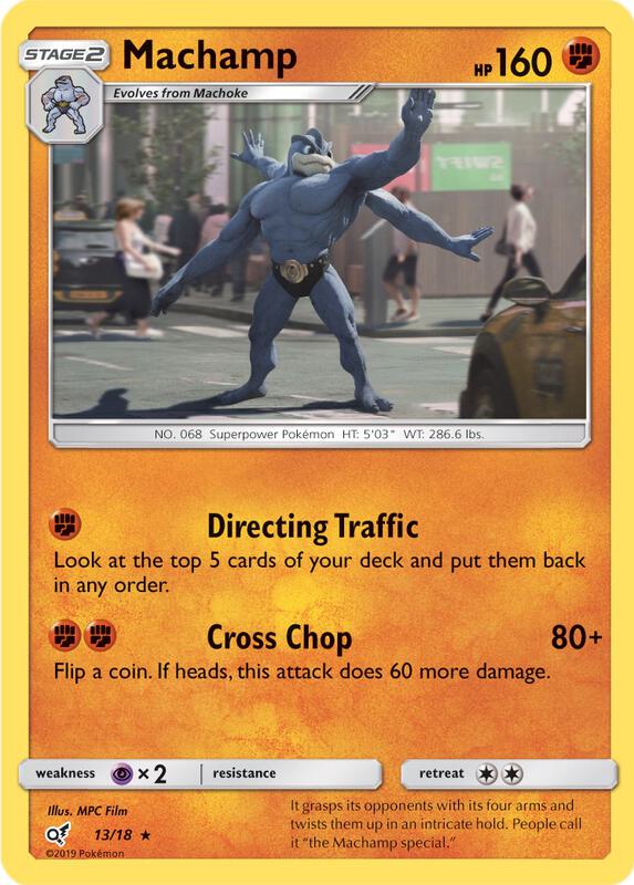 Machamp Pokemon card from Detective Pikachu