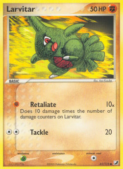 Larvitar Pokemon card from EX Unseen Forces