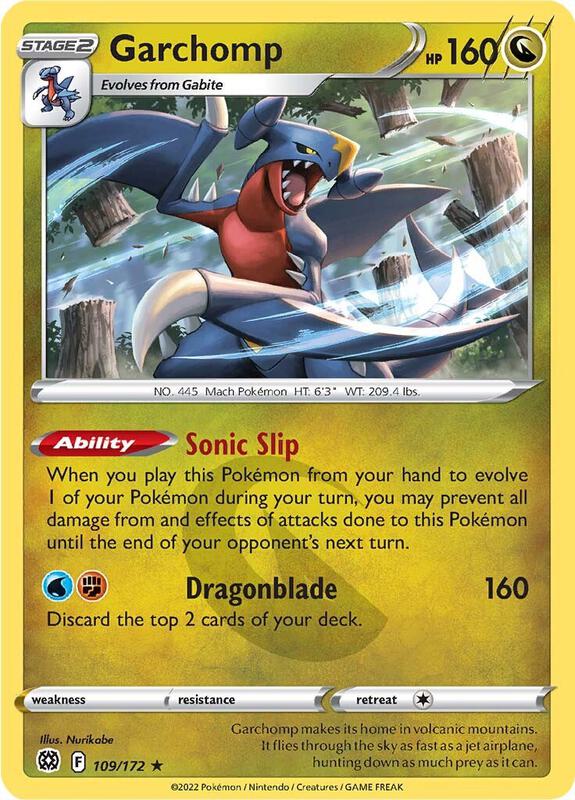 Garchomp Pokemon card from SWSH09: Brilliant Stars