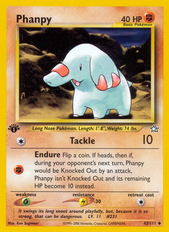 Phanpy Pokemon card from Neo Genesis