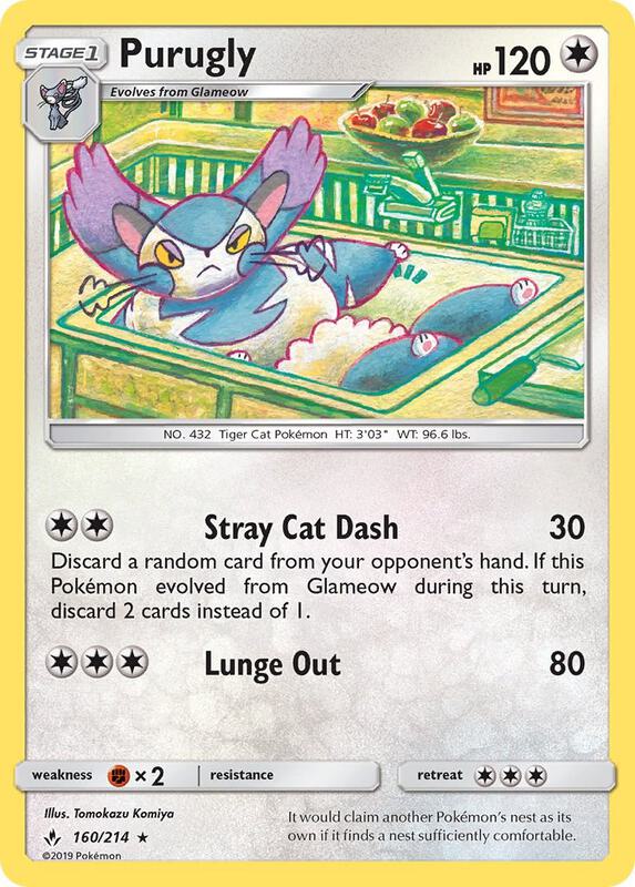 Purugly Pokemon card from SM - Unbroken Bonds