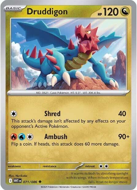 Druddigon Pokemon card from SV: White Flare